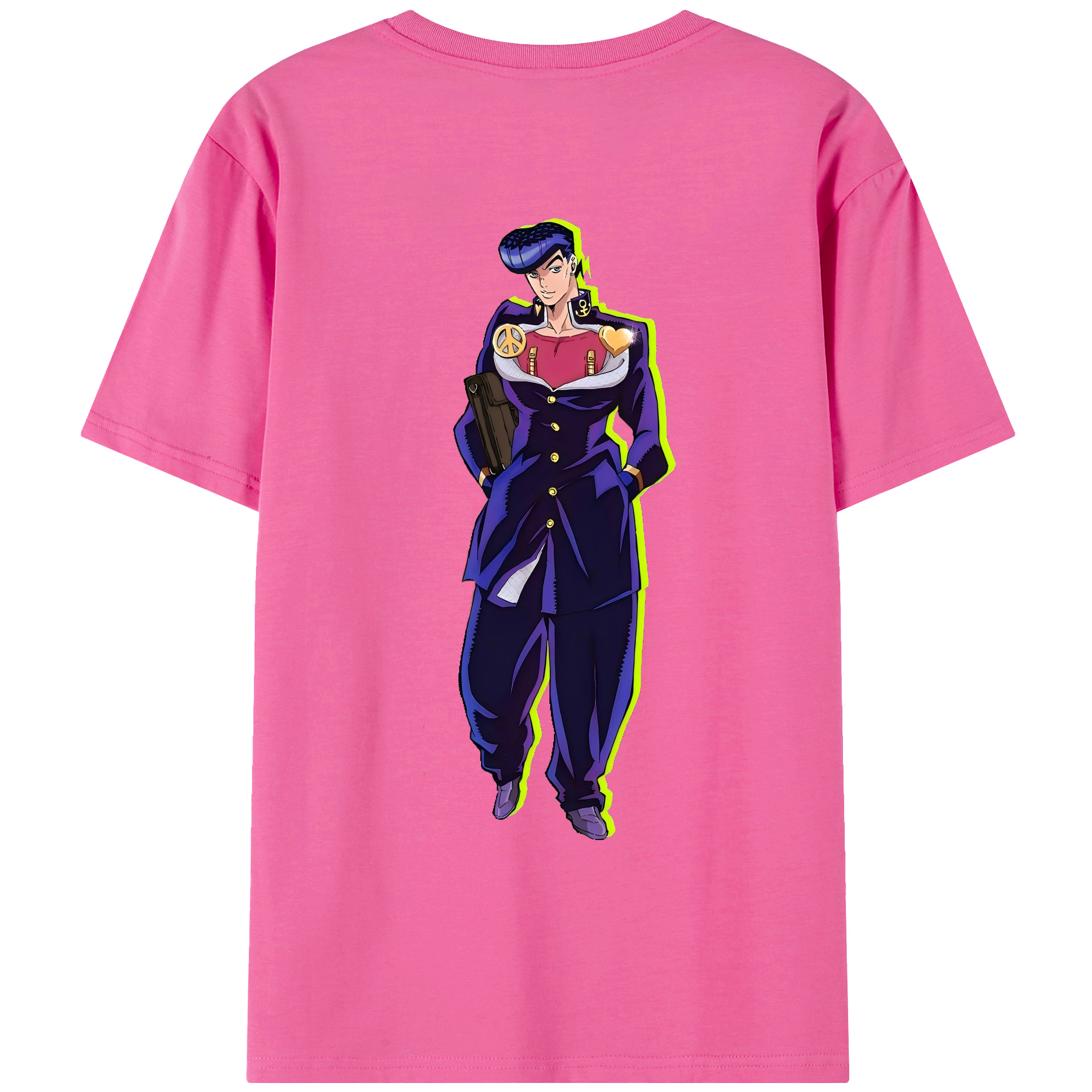 （画像用） ジョジョの奇妙な冒険 ひがしかた じょうすけ JoJo's Bizarre Adventure Higashikata Josuke レディース半袖Tシャツ(バックプリント)